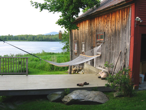 Classic Hanging Hammock in the Farm House Deck